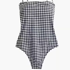 J. Crew Black and White Gingam One Piece sz 12